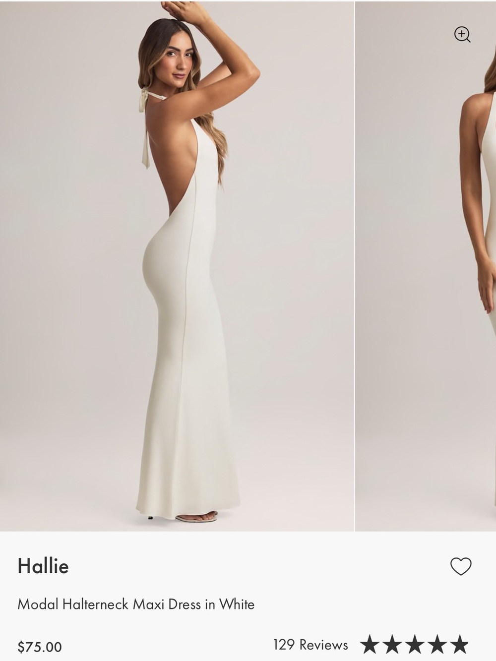 Oh Polly Hallie White Halter Maxi Dress - Picture 3 of 3